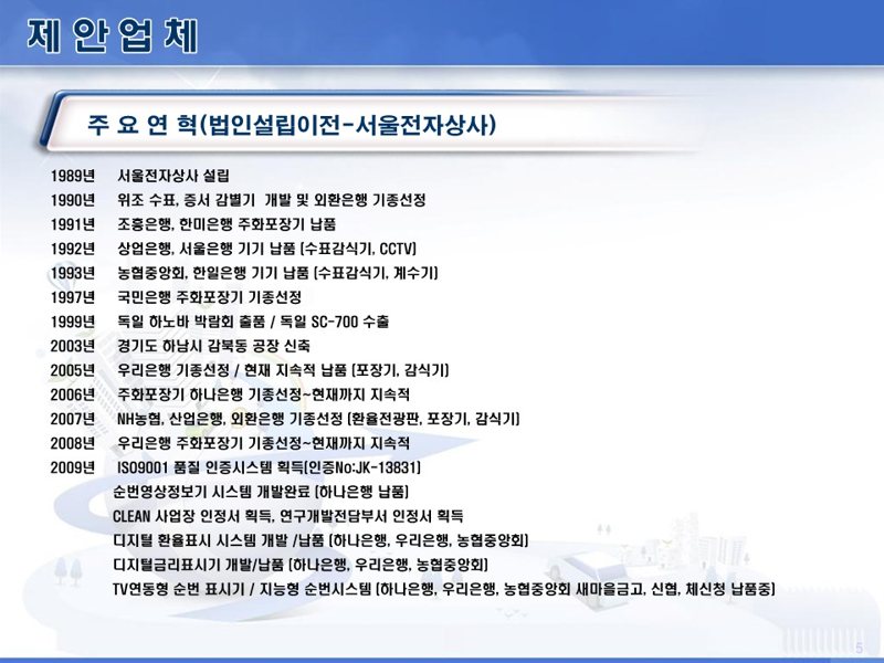 1989~2009 연혁 자료